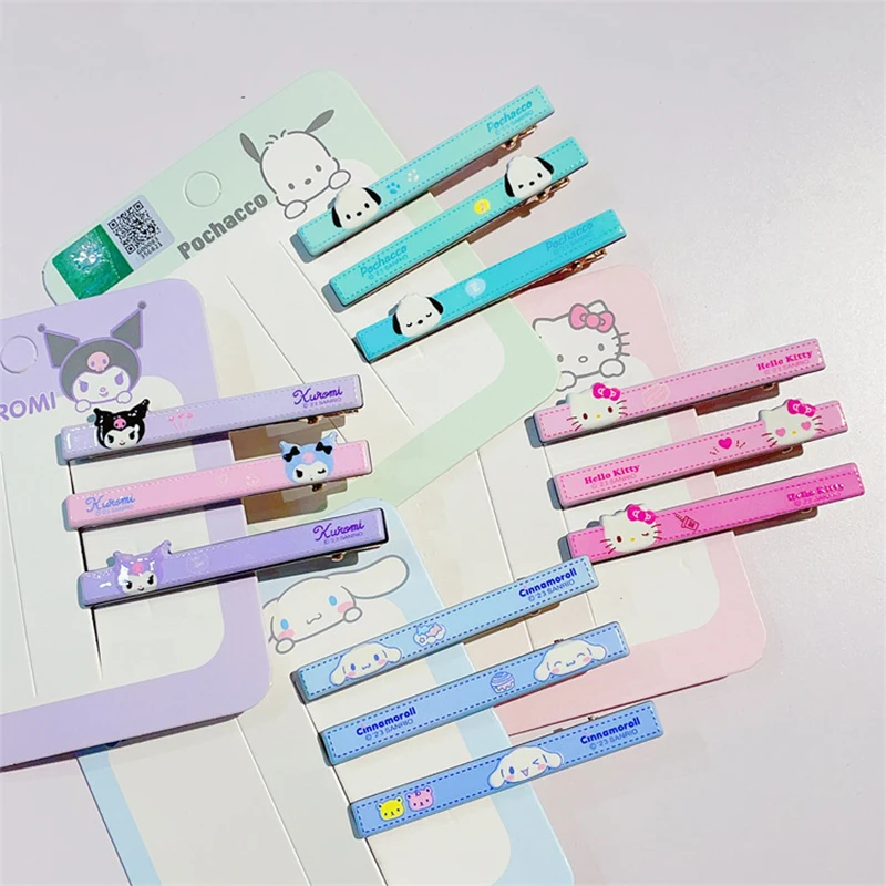 

3 шт. кавайная заколка для волос Sanrio Kuromi Cinnamoroll аниме мультфильм милые студенты из мультфильмов аккуратные украшения аксессуары Игрушки для девочек