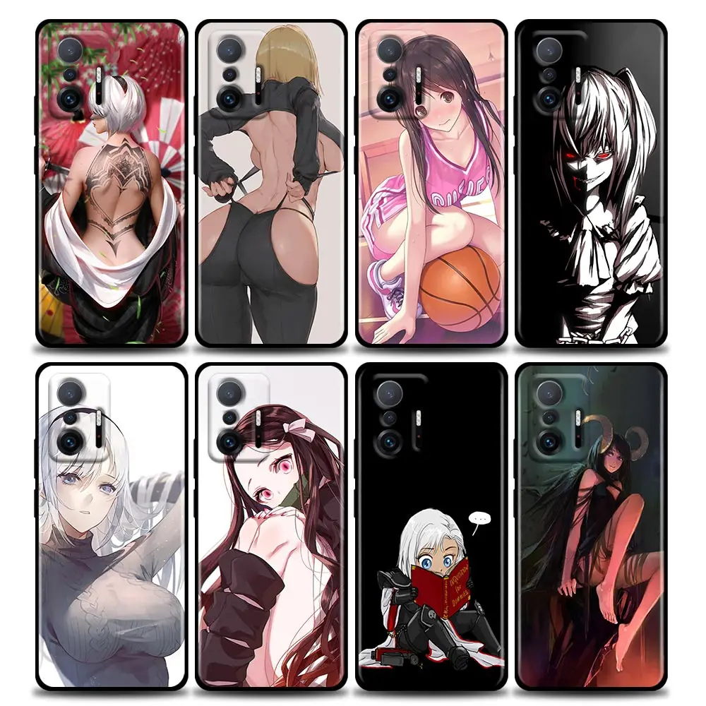 Phone Case for Xiaomi Mi 12 11i 11 11X 11T Poco X3 NFC M3 Pro F3 GT M4 Case Soft Silicone Cover Beautiful sexy anime Girl