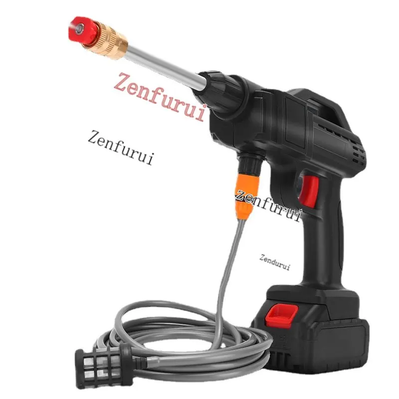 

Household Lithium Battery Car Washing Gun Portable Wireless Cleaning Machine High Pressure Car Washing Gun Rechargeable Car