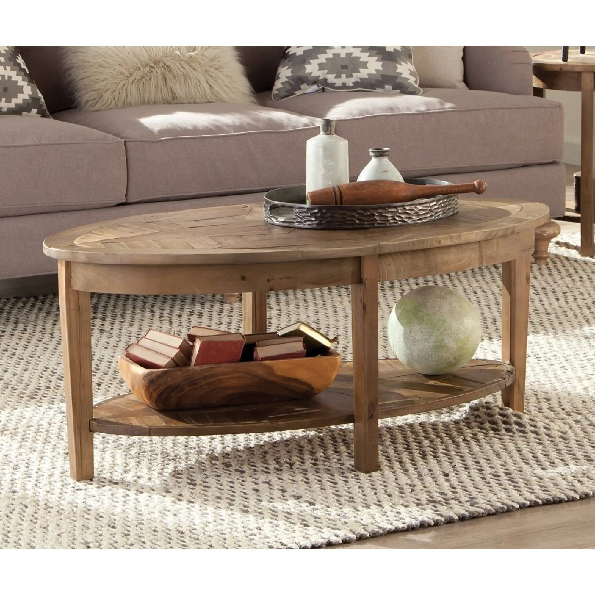

Alaterre Revive Reclaimed Oval Coffee Table, Natural