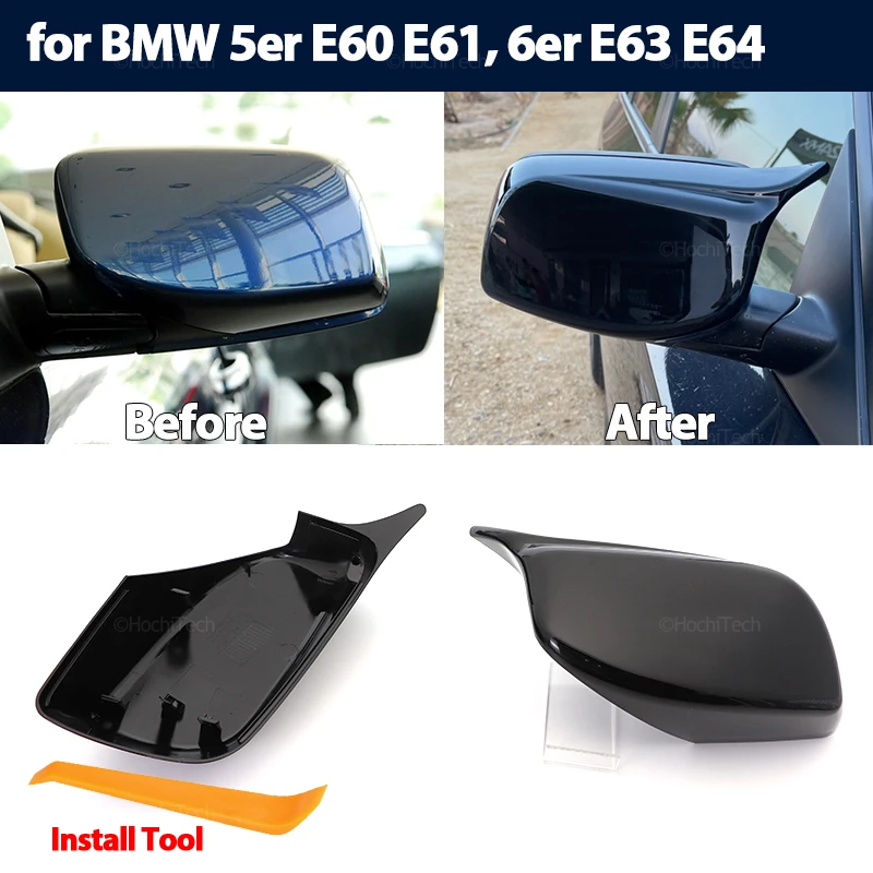 

Carbon Fiber Style Black Rearview Side Mirror cover Caps for BMW 5 Series E60 E61 E63 E64 2004-2008 520i 525i 528i 528xi 530i
