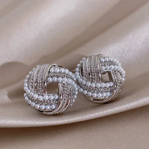 Жемчужные серьги-гвоздики ZHUWEI