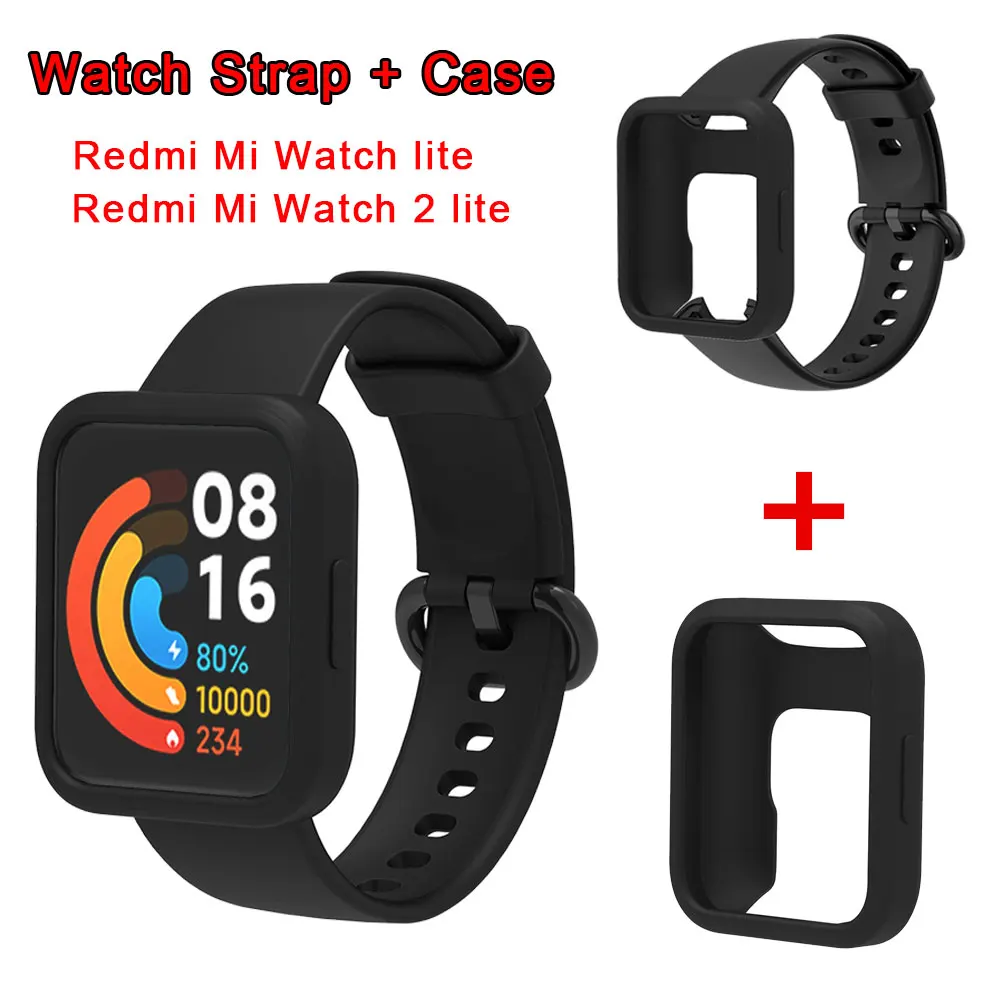 

Ремешок и чехол для часов Xiaomi Redmi Mi Watch 2 lite, силиконовый защитный чехол для смарт-часов Mi Watch 2