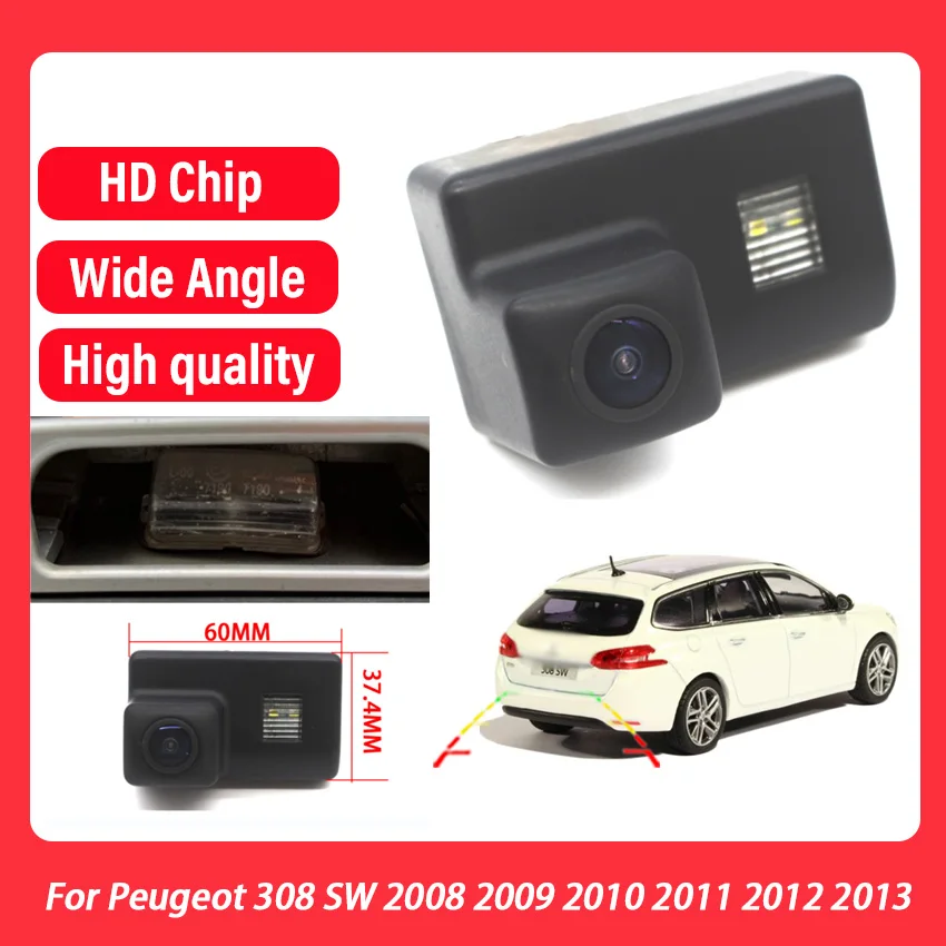 

Rear view Backup Camera HD CCD High quality RCA For Peugeot 308 SW 2008 2009 2010 2011 2012 2013 Reverse License Plate Camera