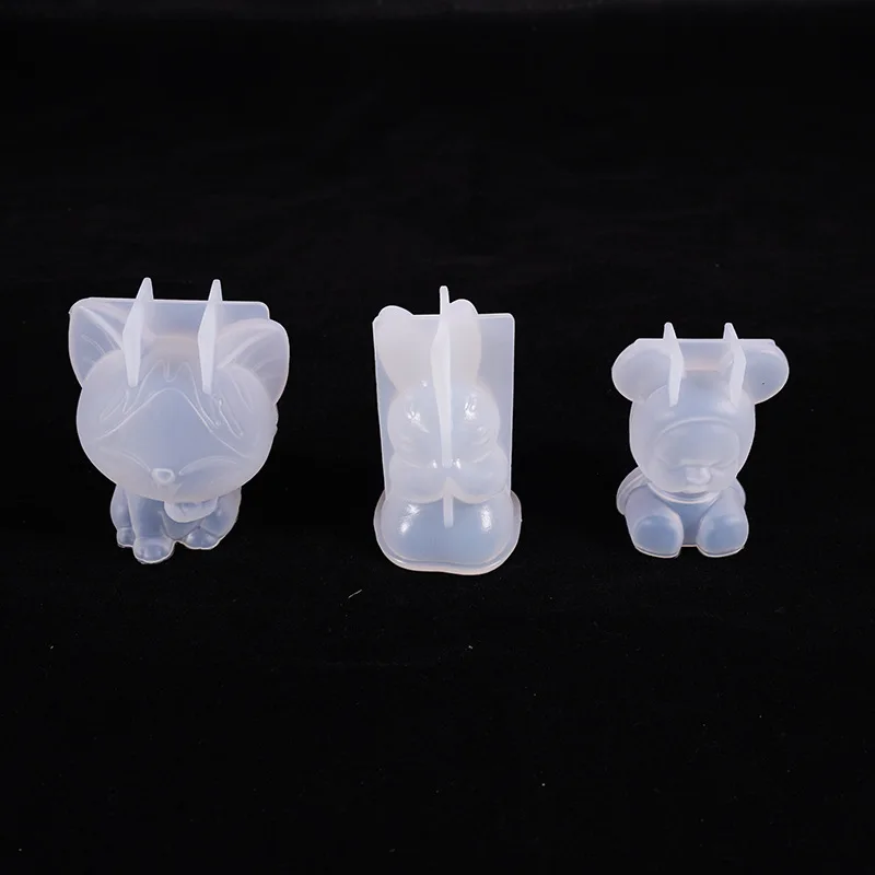

3D Silicone Animal Mold Diy Geometry Stereo Bear Deer Cat Tiger Orangutan Mold Decoration Ornament Mold Cake Tool