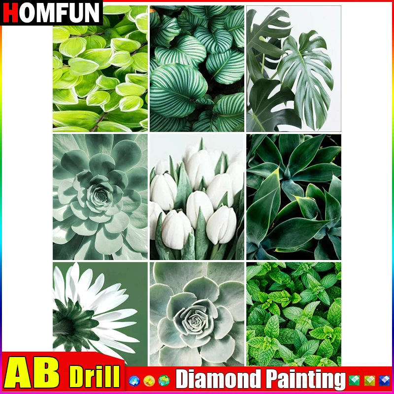 Алмазная живопись HOMFUN AB Пейзаж суккулент сделай сам 5D алмазная вышивка