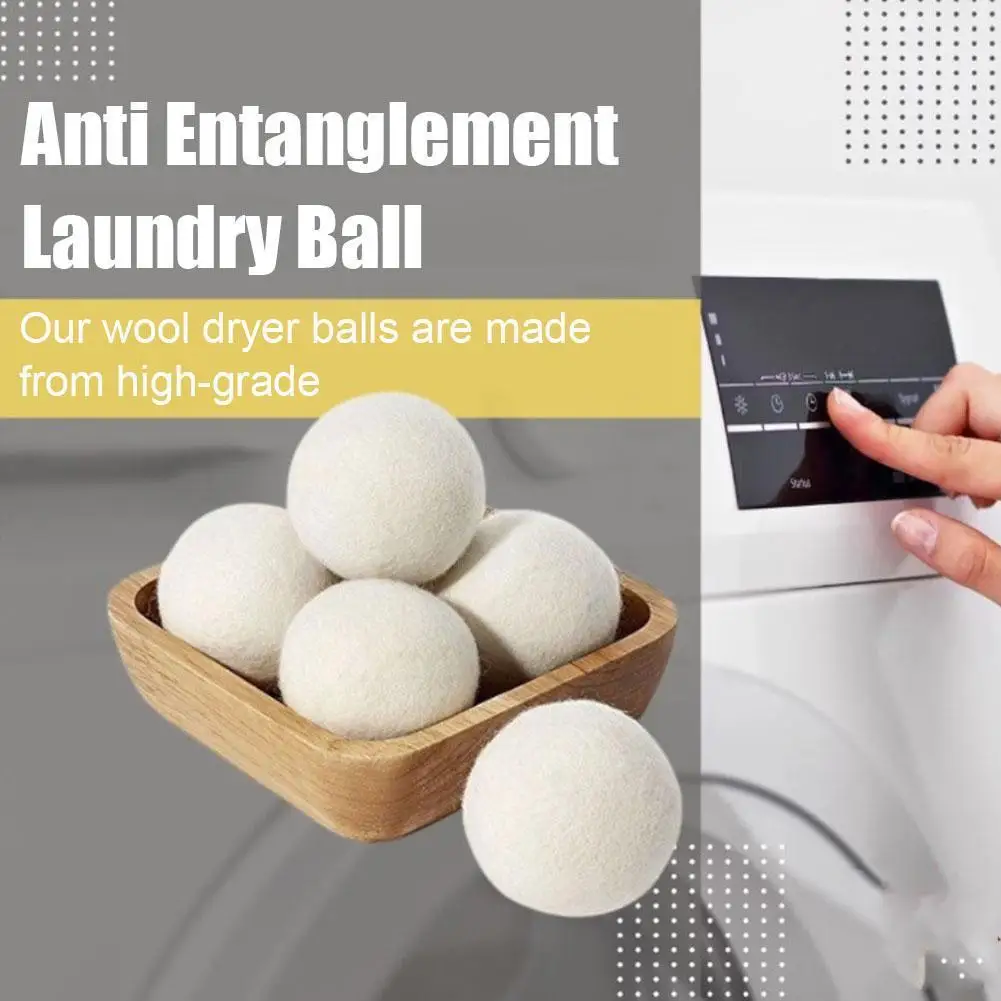

6pcs Reusable Wool Dryer Balls Home Washing Fleece Ball Accessories Laundry 3/4/5/6/7cm Machine Softener Drying Washing Clo Q2I2