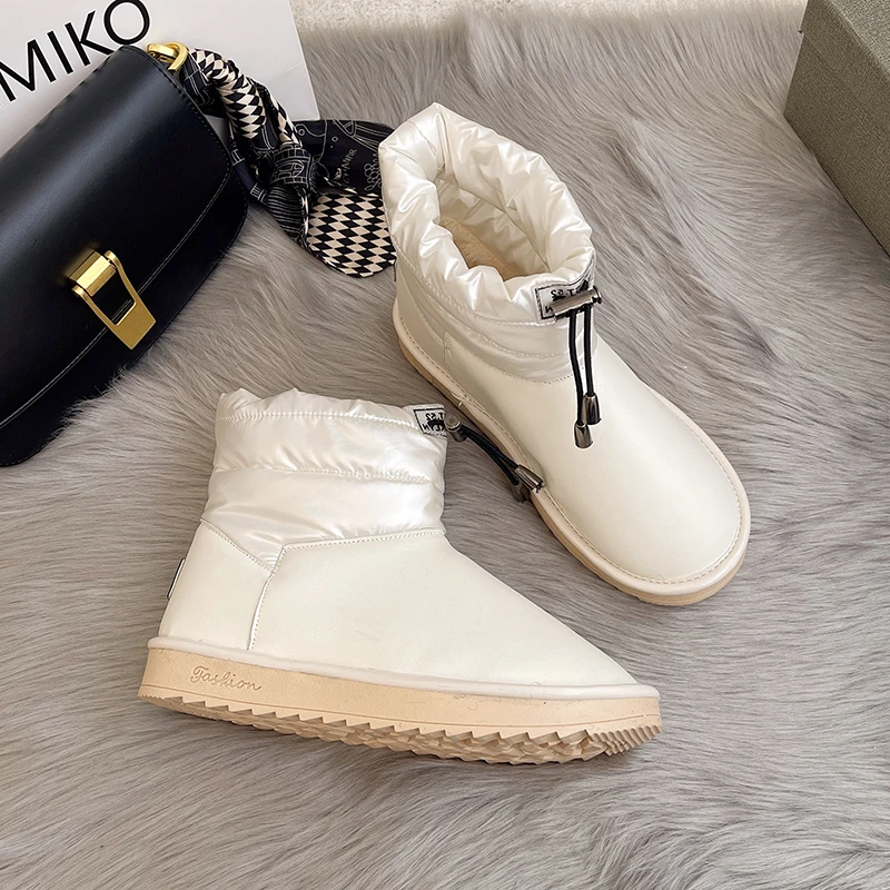 

Женские ботинки, водонепроницаемые зимние ботинки, женская зимняя обувь на низком каблуке, зимние ботинки 2022, повседневные женские ботильо...