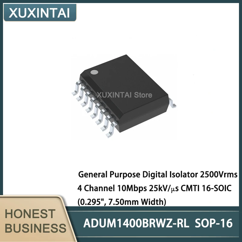 

10Pcs/Lot ADUM1400BRWZ-RL ADUM1400BRWZ General Purpose Digital Isolator 2500Vrms 4 Channel 10Mbps 25kV/µs CMTI 16-SOIC