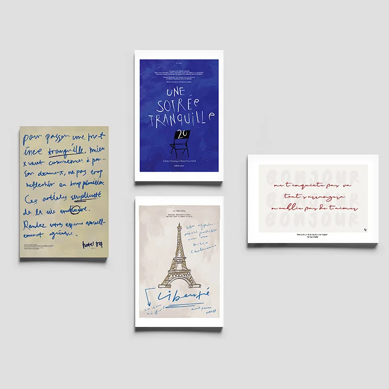 

Декоративные открытки Ins Vintage Paris, 4 листа