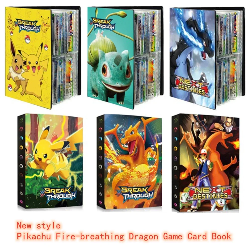 

240 Pcs Holder Album Pokemon Map Toy Collections Pokemon Cards Coloring Binder Album Book Top Loaded List Toy Gift for Children