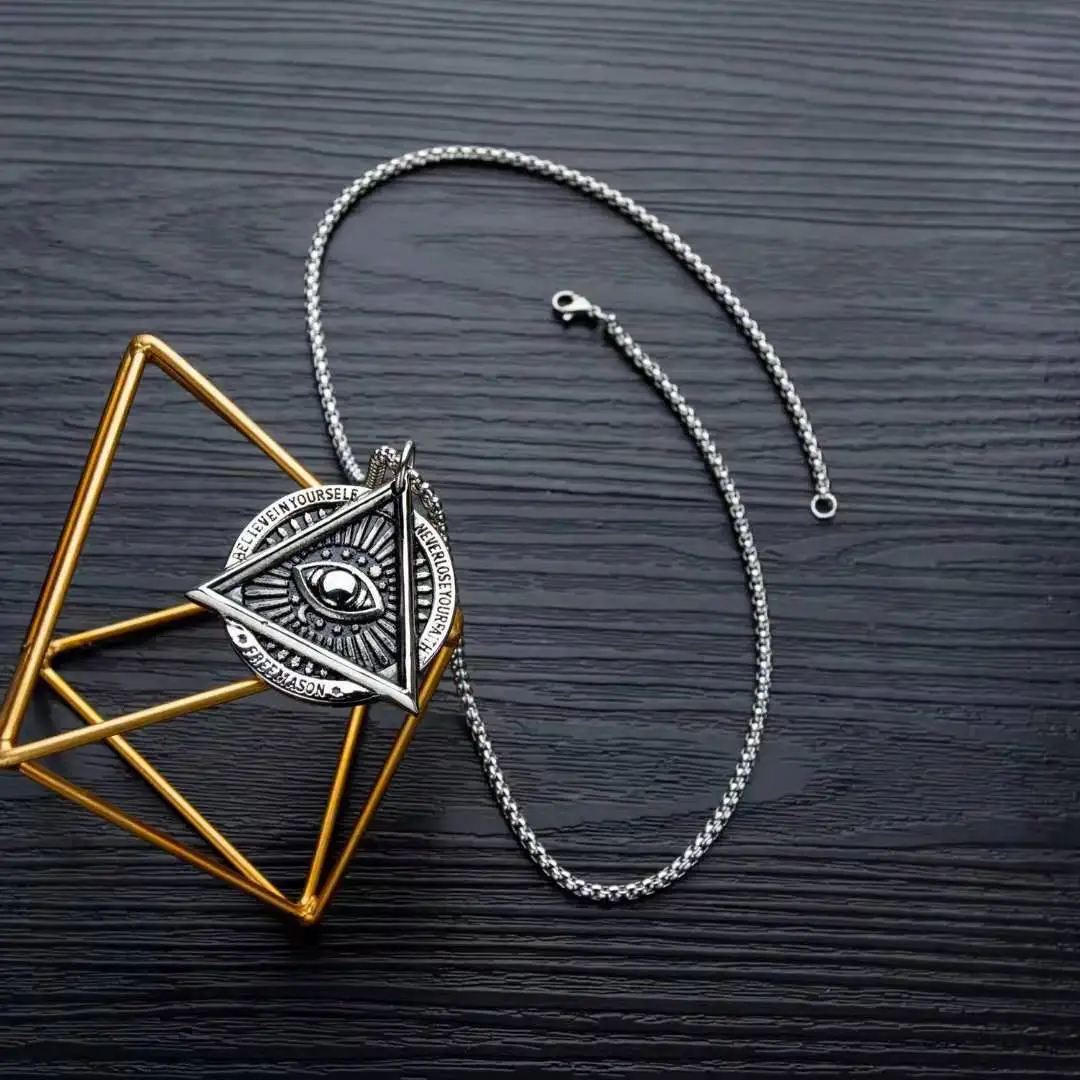 

Hip Hop Devil's Eye Necklace Street Style Men's Titanium Steel Punk Fashion Pendant Jewelry Charming Chain