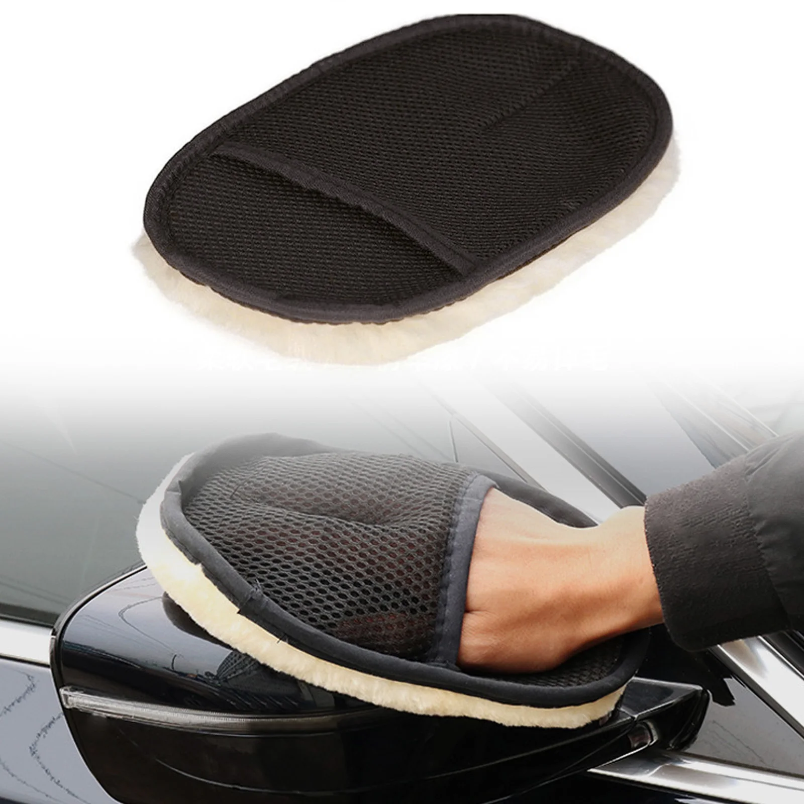 

Car Washing Dusting Fleece Gloves Wiping for Liquid Shampoo Polishing Microfiber Cloth Auto Cleaning Sponge Dusting Gloves
