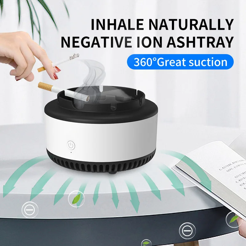 

Home Ashtray With Purifier Desalinate Filter Secondhand Smoke Detachable Car Anti-fly Ash Ashtrays Living Room Office Decor