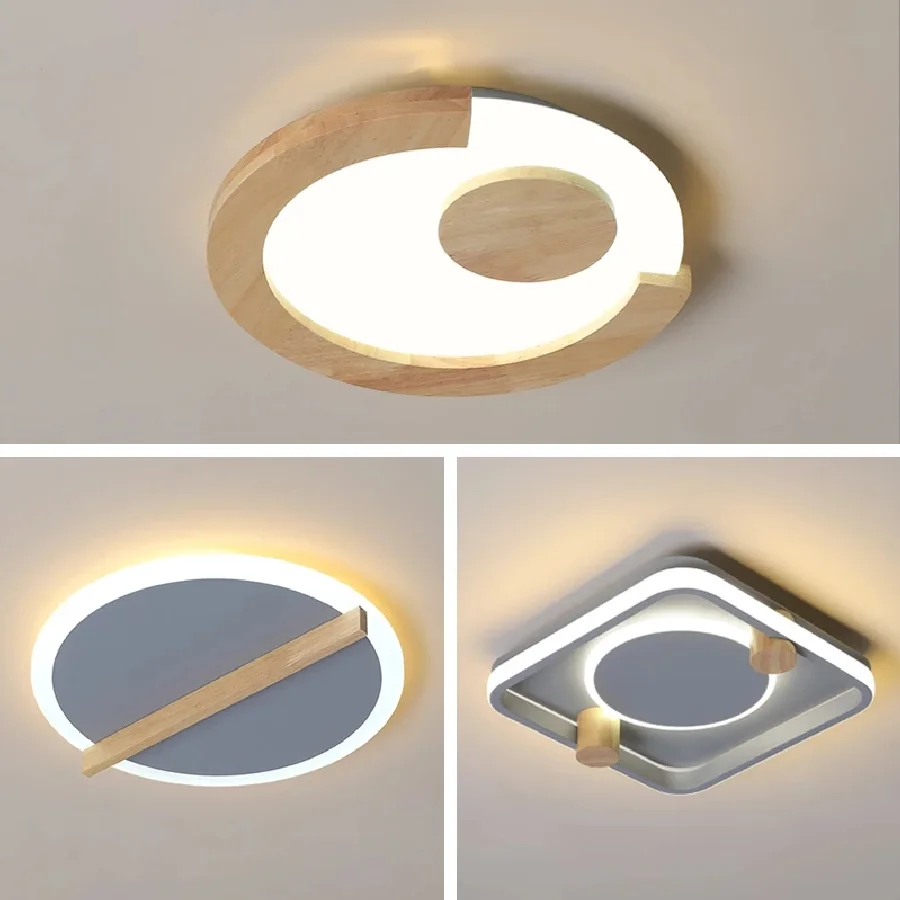 

Modern Multiple Styles LED Chandelier For Aisle Corridor Cloakroom Kitchen Bedroom Study Minimalist Iron&Wood Indoor Home Li