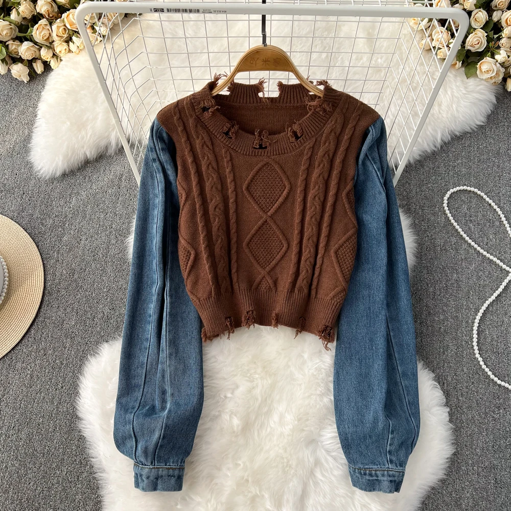 

Осенне-зимний новый свитер из Южной Кореи с круглым вырезом и длинным рукавом