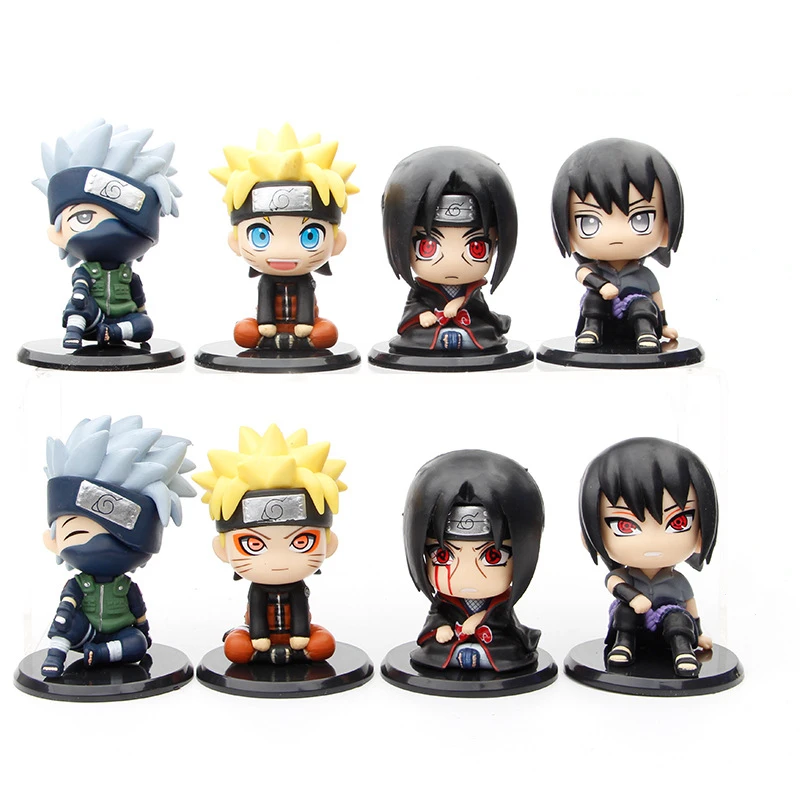 

Anime Naruto Figure Uzumaki Kakashi Uchiha Sasuke Itachi Kawaii Toys Q version Figural Nendoroid Car Decoration PVC Model Gift