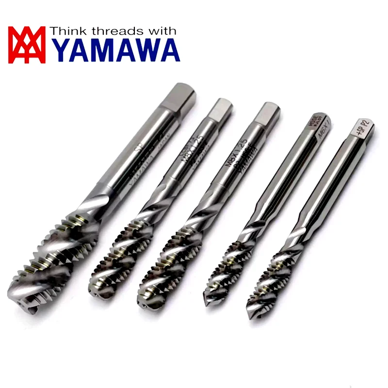 Фото Janpan YAMAWA 1 шт. HSSE TIN покрытие спиральный рифленый метчик UNC 2-56 3-48 4-40 6-32 10-24 1/4 3/8 UNF 10-32 метчики для машинной резьбы №4