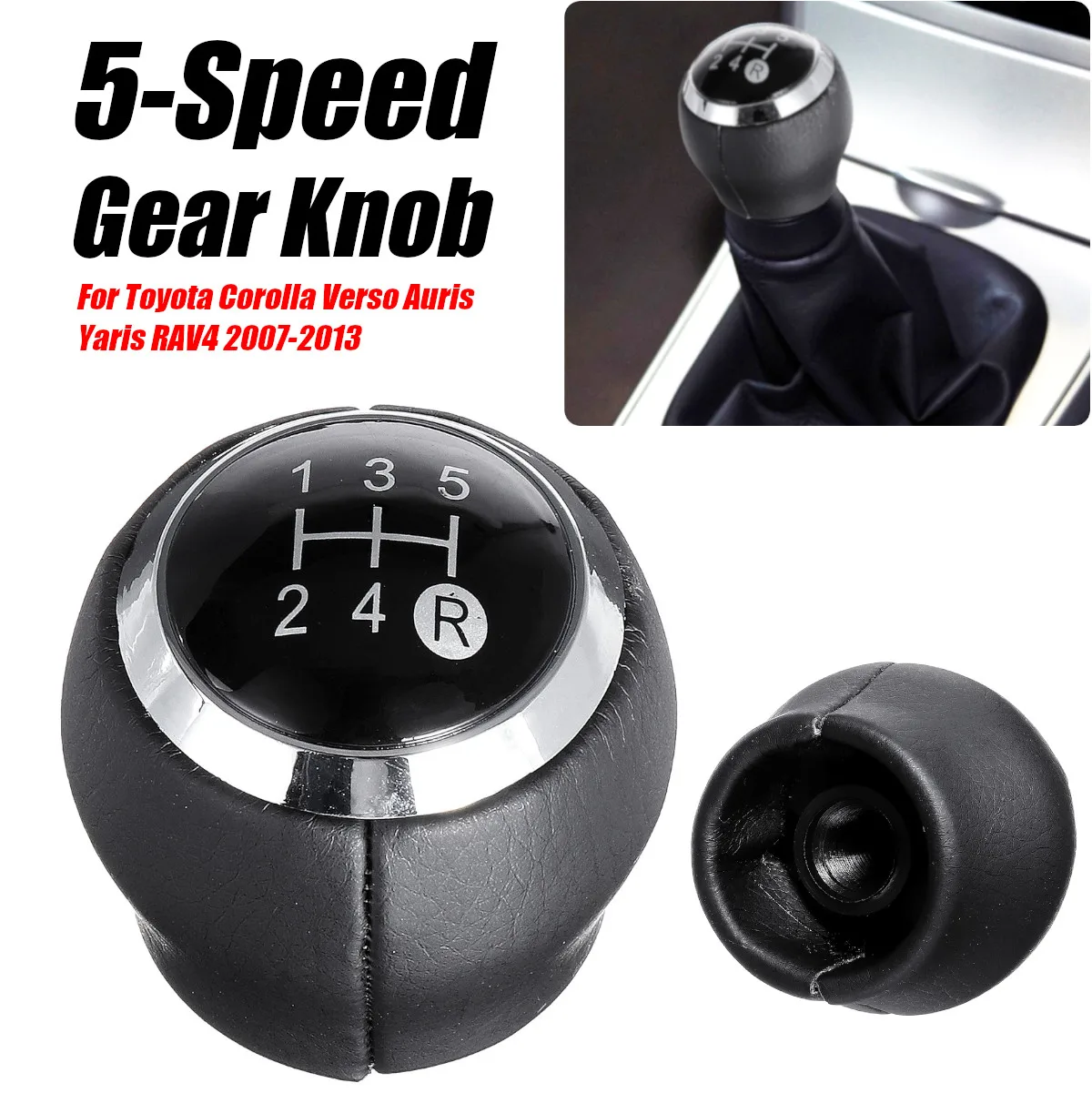 

5/6 Speed Car Gear Lever Shift Knob Cover Shifter Stick Handball Leather For Toyota Corolla Verso Auris Yaris RAV4 2007-2013