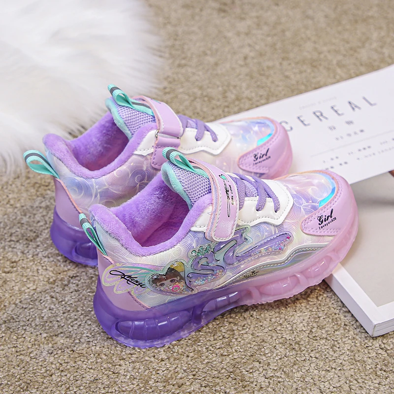 Cute Cartoon Girl Casual Shoes Fashion Beautiful Princess Shoes  Sale In Winter Warm Keeping Waterproof Breathable Sports Shoes