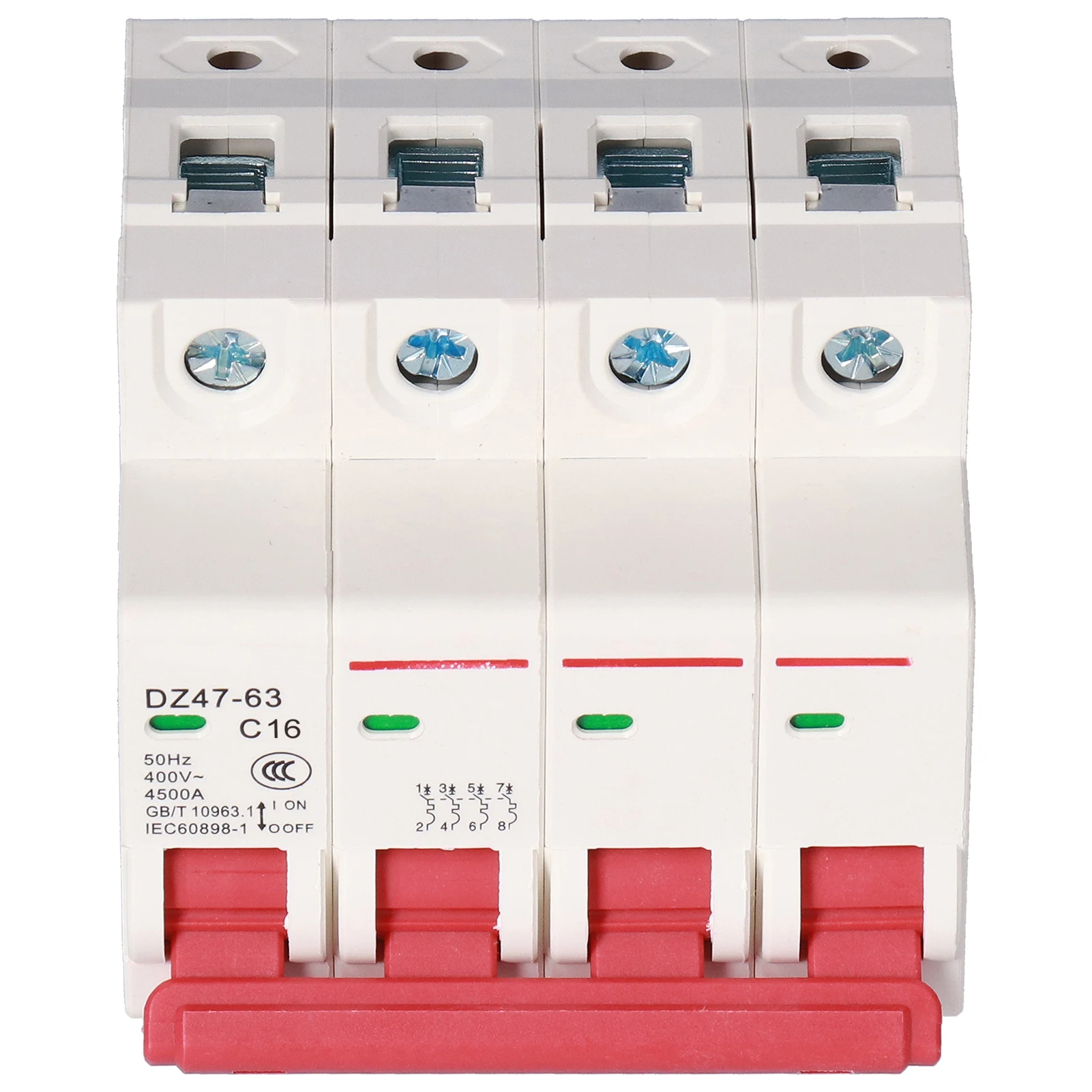 Автоматический выключатель 4P мини воздушный MCB защита от перегрузки 400V для