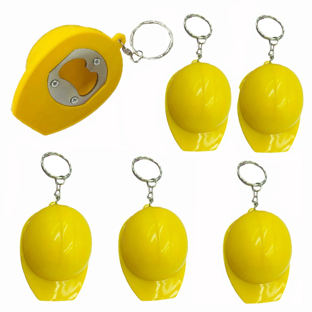 

5PCS Construction Party Favors Keychain Helmet Small Safety Hat Keychain Kids Construction Themed Birthday Party Gifts Prizes