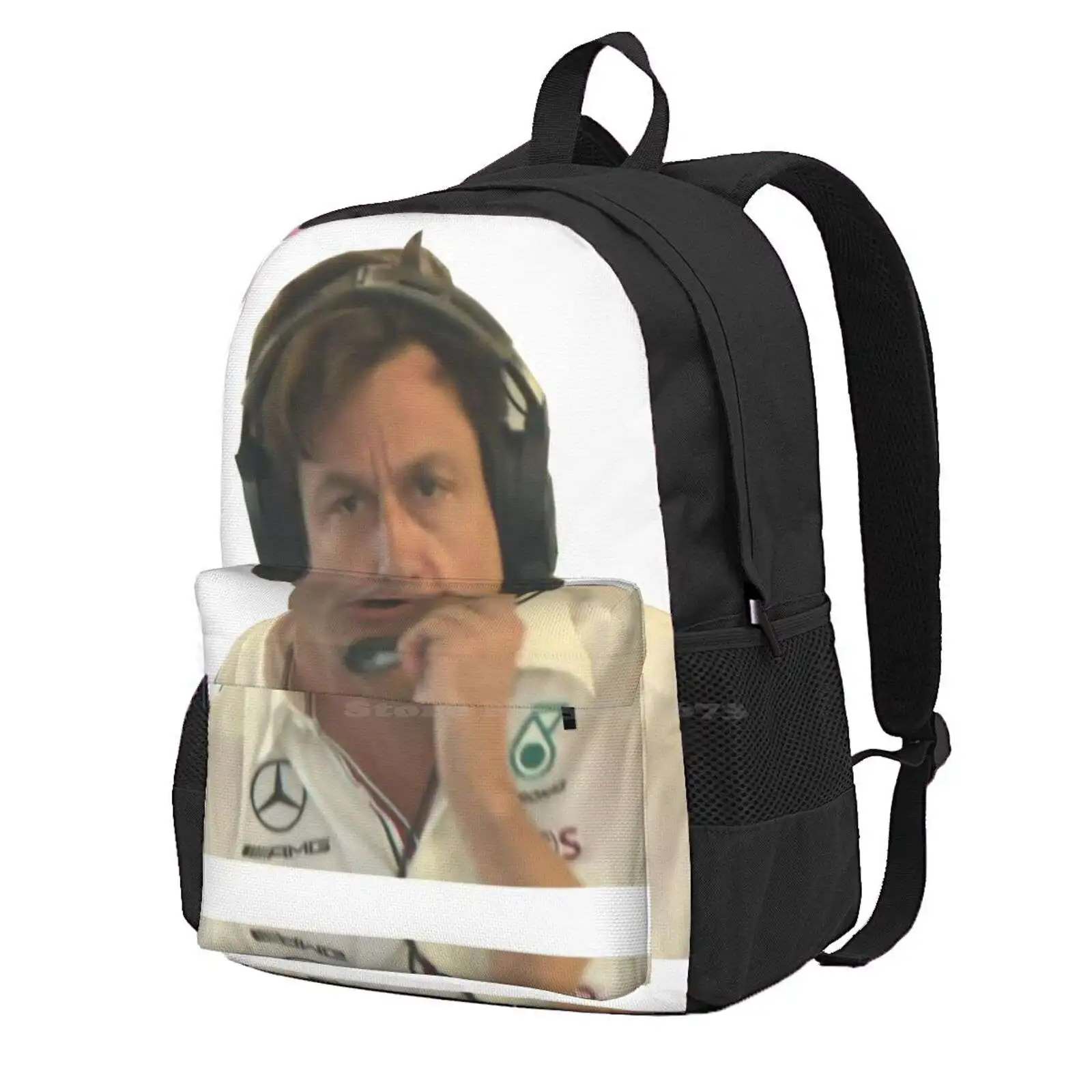 Toto Wolff-Abu Dhabi Gp 2021 School Storage Bag Student'S Backpack Toto Wolff Petronas Mclaren Williams Lewis Valtteri Bottas