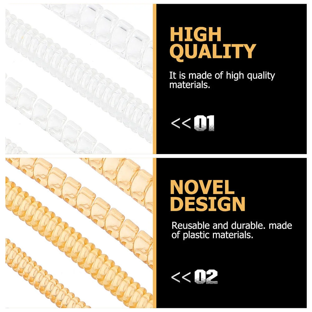 8 Pcs Telephone Line Plastic Spring Adjuster Rings Woman Jewelry Guard Golden Loose Sizer Resizing Tool Tightener Invisible