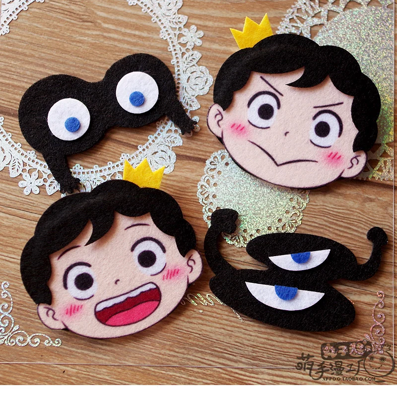 

1 Pair Ranking of Kings Bojji Kage Brooch Hairpin Duckbill Clip Unwoven Cloth
