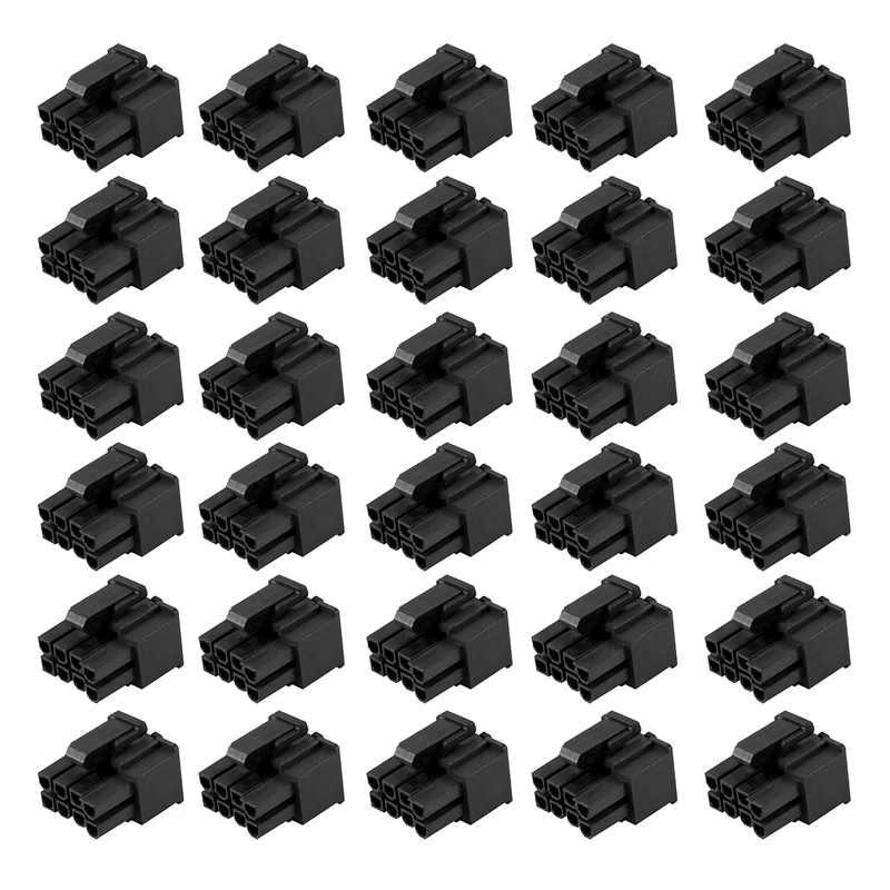 

30Pcs 4.2mm 6+2 Pin 8P 8PIN Male Power Connector Plastic Shell for PC Computer ATX Graphics Card GPU,Black