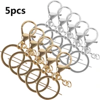 wholesale 5pcs lobster clasps keychain silver gold snap hooks bag key chain waist buckle metal key ring keychain charms