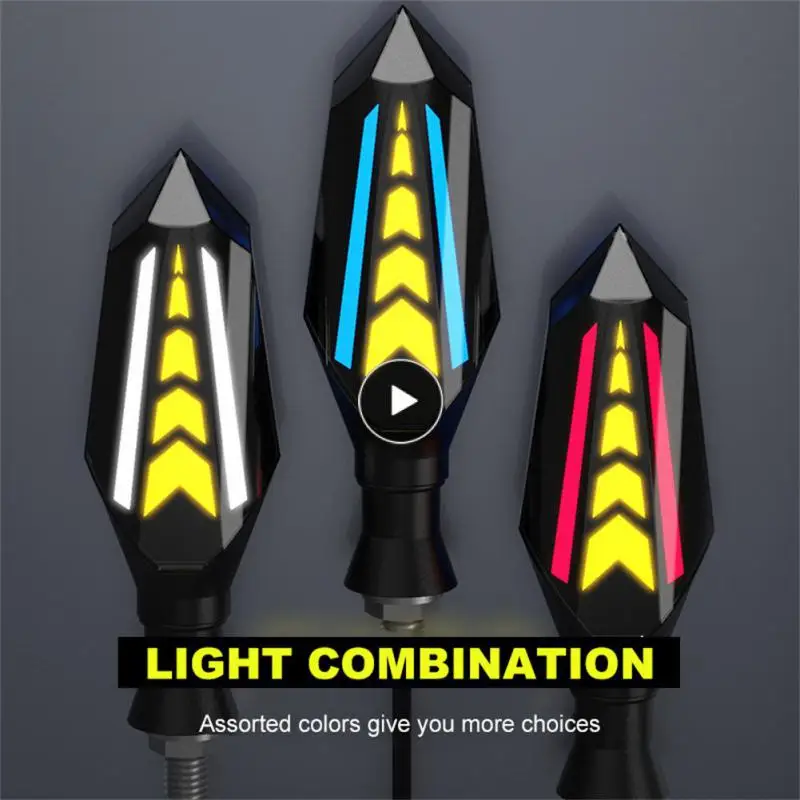

12v Turn Direction Lights Modified Motorcycle Turn Signals Light Bendable Super Bright Double-sided Running Water Turn Signal