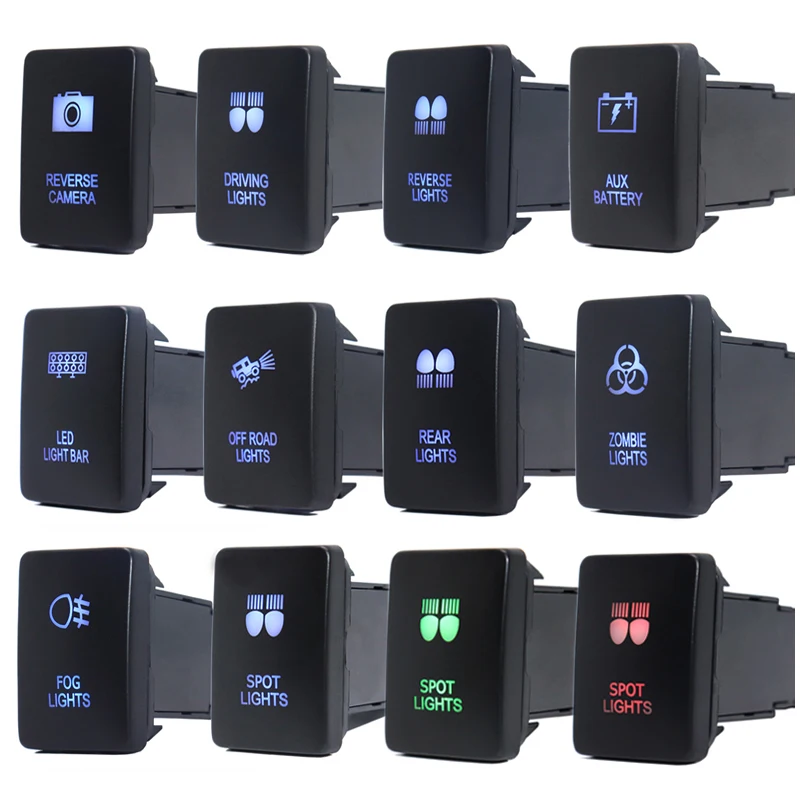 

12V Spotlight LED Lights Bar Push Switch For Toyota 2015 Hilux GUN Prado 150 200 RAV4 HiAce Landcruiser ON OFF Button Switch