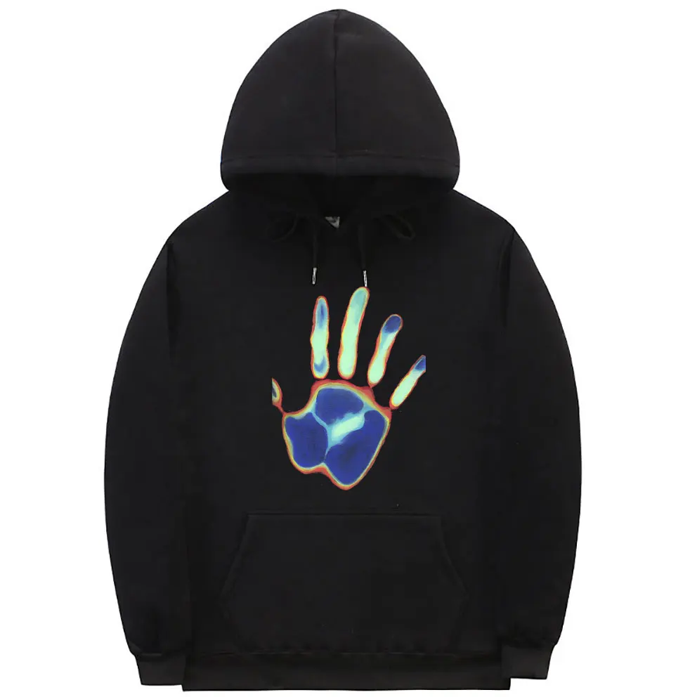 

Thermal Imaging of A Hand Art Aesthetic Graphic Hoodie Men's Vintage Sweatshirt Tops Men Women Fashion Oversized Hip Hop Hoodies