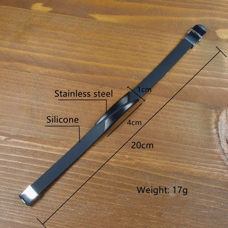 Браслет из нержавеющей стали мужской наручный браслет черный резиновый