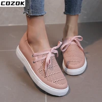 flats women sports shoes 2022 summer designer sandals sneakers new lace up fad breathable hollow soft running casual women shoes