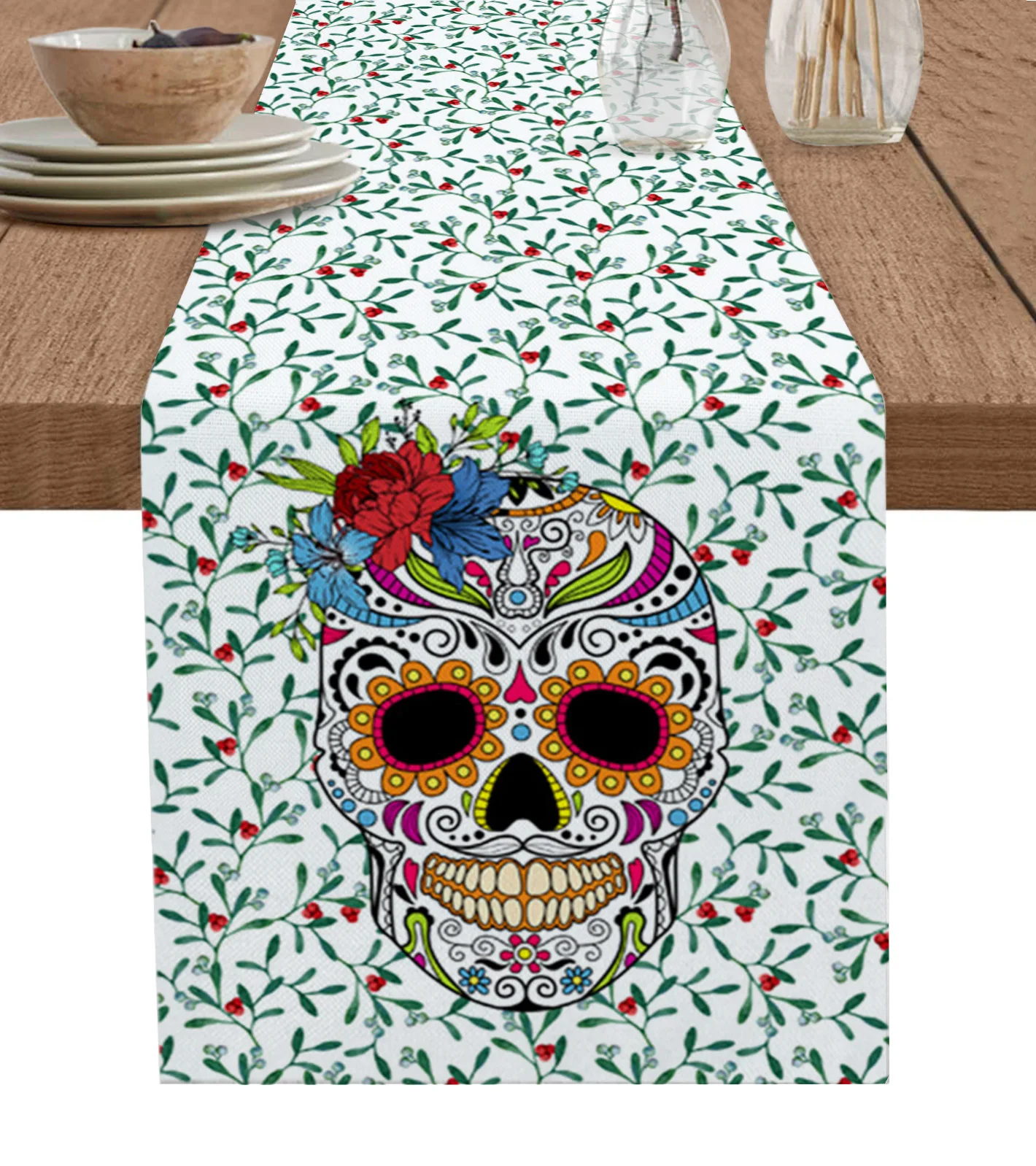 

Акварельная Цветочная текстура, искусственная дорожка из хлопка и льна, Свадебная Женская декоративная настольная дорожка для праздника