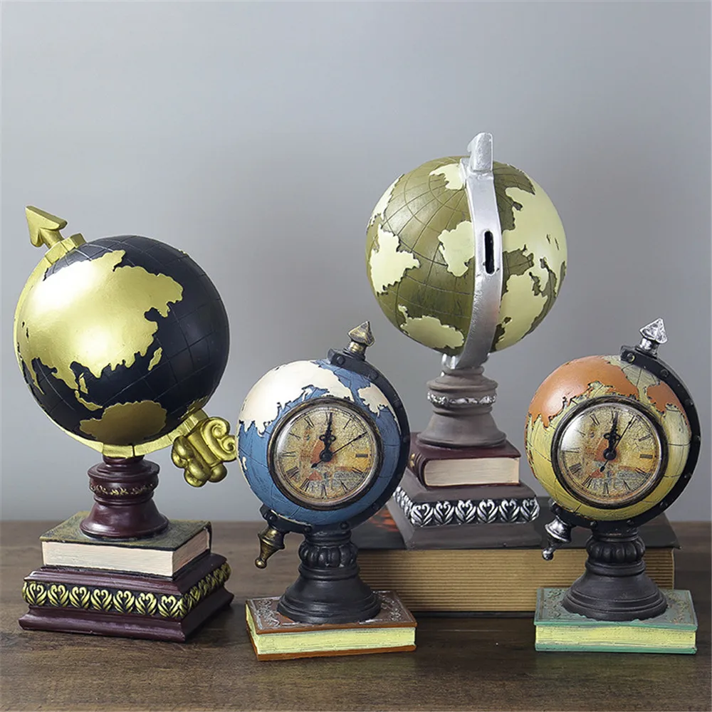 

Creative Globe Piggy Bank Coin Storage Resin Classical Astronomical Earth Model Crafts Decoration Office Decoration Props Gift