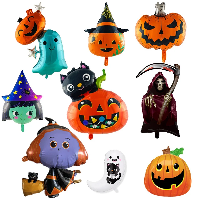 

Надувной воздушный шар из фольги в виде тыквы, ведьмы, призрака, мультяшный шар на Хэллоуин, Декор, товары для дома, 5 шт.
