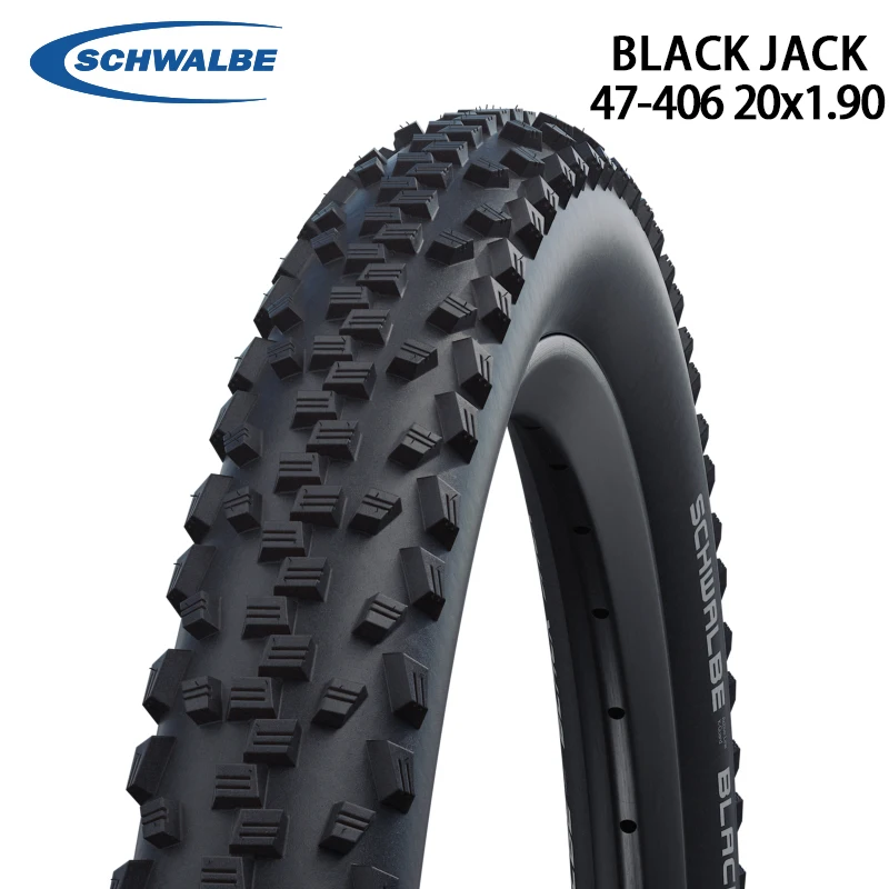 

SCHWALBE 20" inch Black Jack 47-406 20x1.90 for Birdy MTB Bike BMX Bicycle Active Line Wire Tire 3 K-Guard 30-65PSI Cycling Part