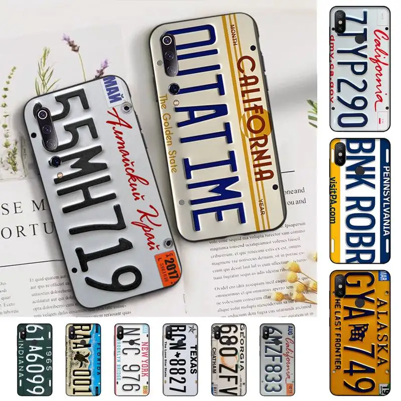 

Retro Funny License Plate Number Car Phone Case for Xiaomi mi 5 6 8 9 10 lite pro SE Mix 2s 3 F1 Max2 3
