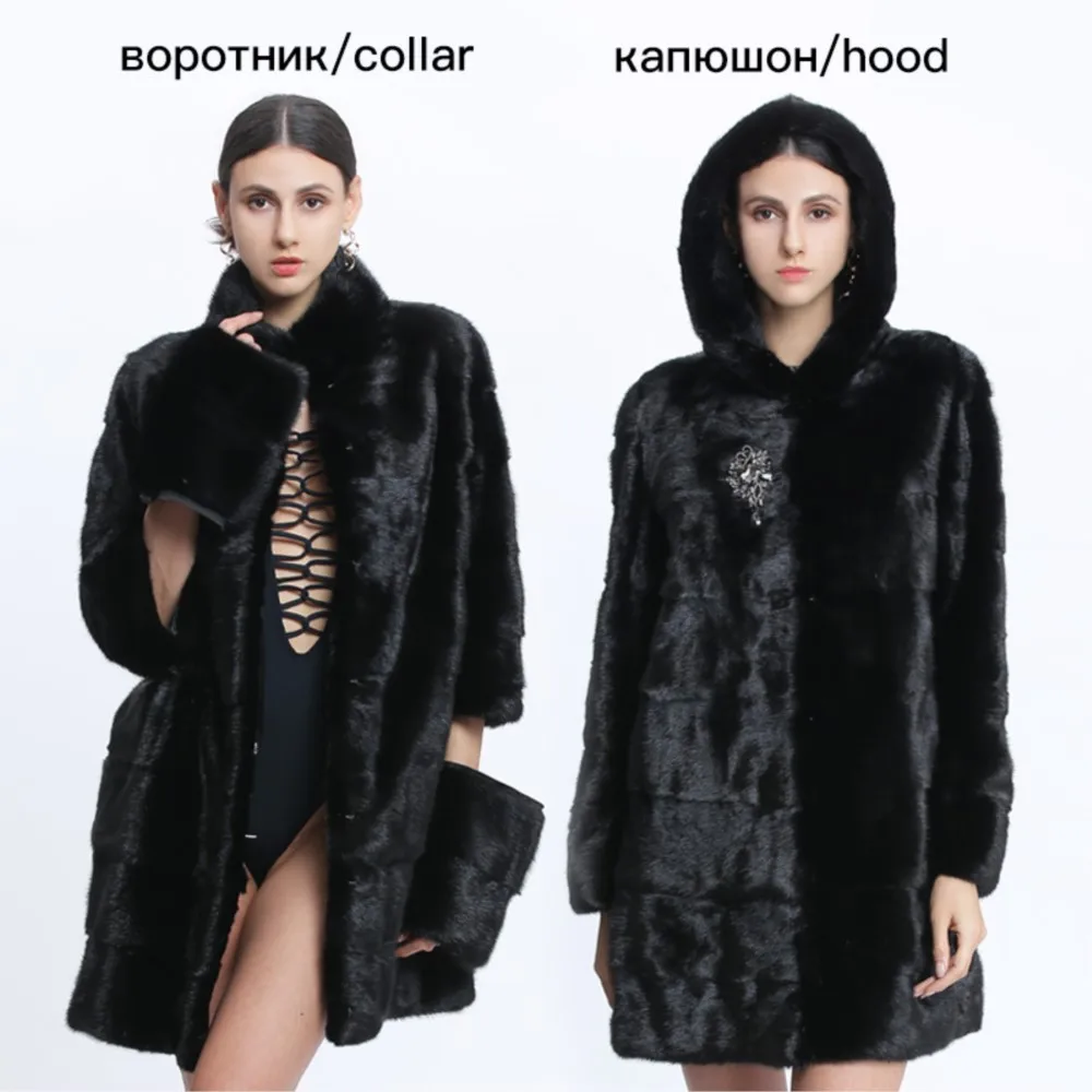 Women Mink Coats Real Mink Fur Parkas Female Genuine Fur Jackets Long Ladies Winter Clothes Oversize 6XL 7XL Natural Fur Coat
