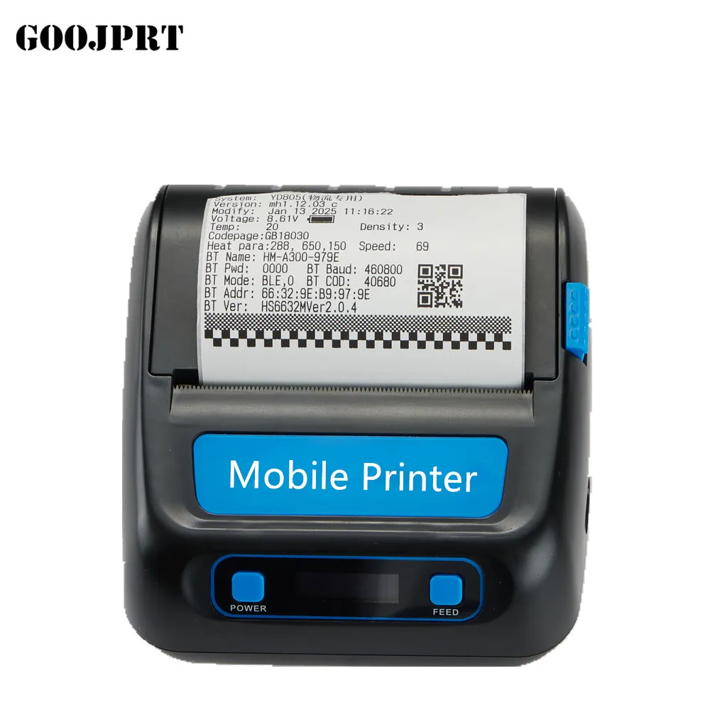 Фото Принтер для термопечати этикеток GOOJPRT PT-805 80 мм, портативный термопринтер Bluetooth, цветной, с мобильным интерфейсом, цены №1