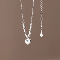s925 sterling silver ladies elegant ladies holiday glossy love cut beads sweet clavicle chain holiday gift