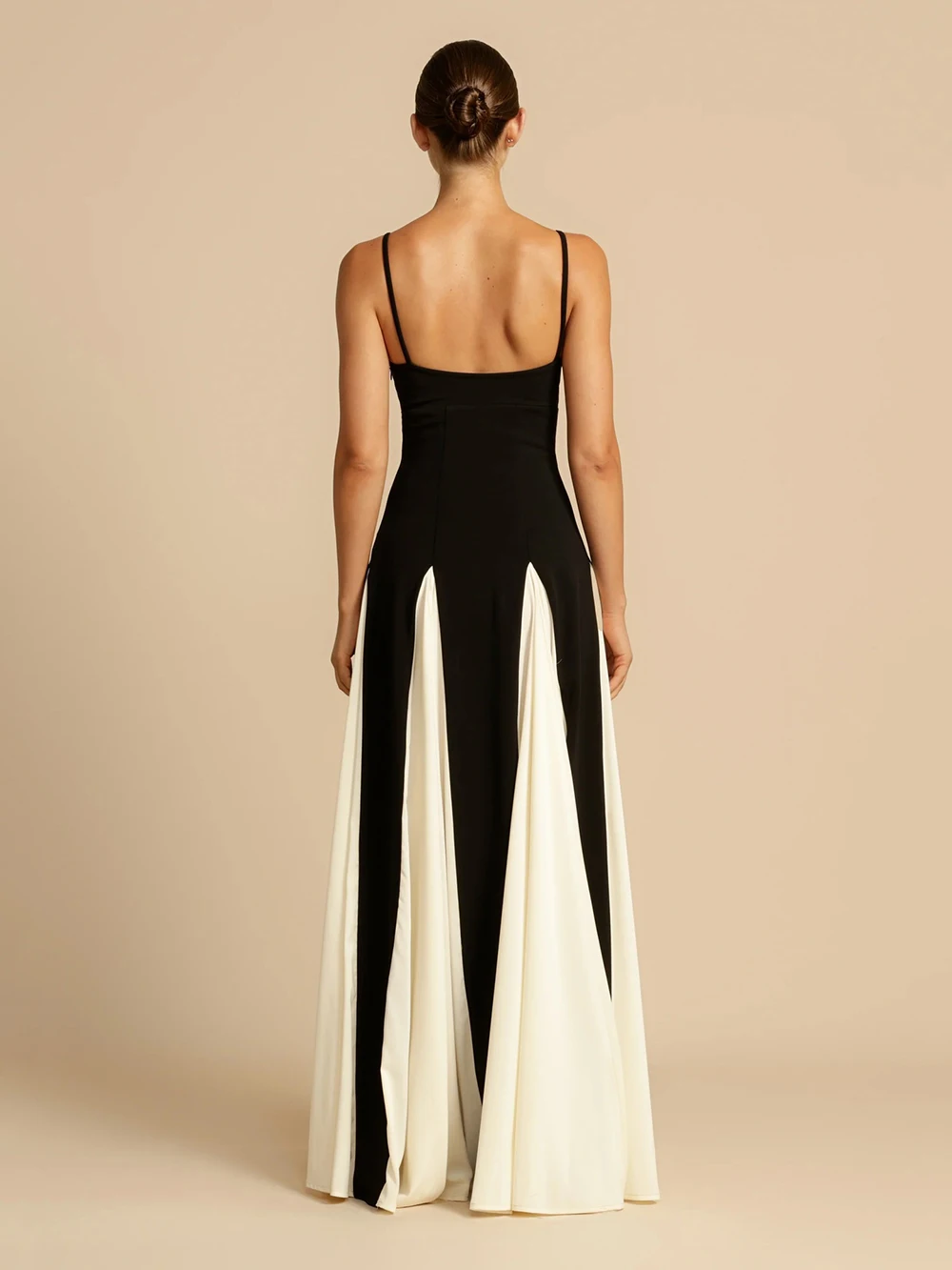 Модель 2024 года элегантные женские платья черное белое Лоскутное Платье макси с