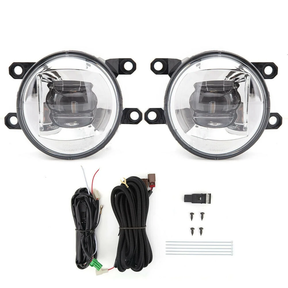

1Pair Car Front Bumper LED Fog Lights Assembly Driving Lamp Foglight Wiring Switch Set for Toyota Sienna 2021 2022