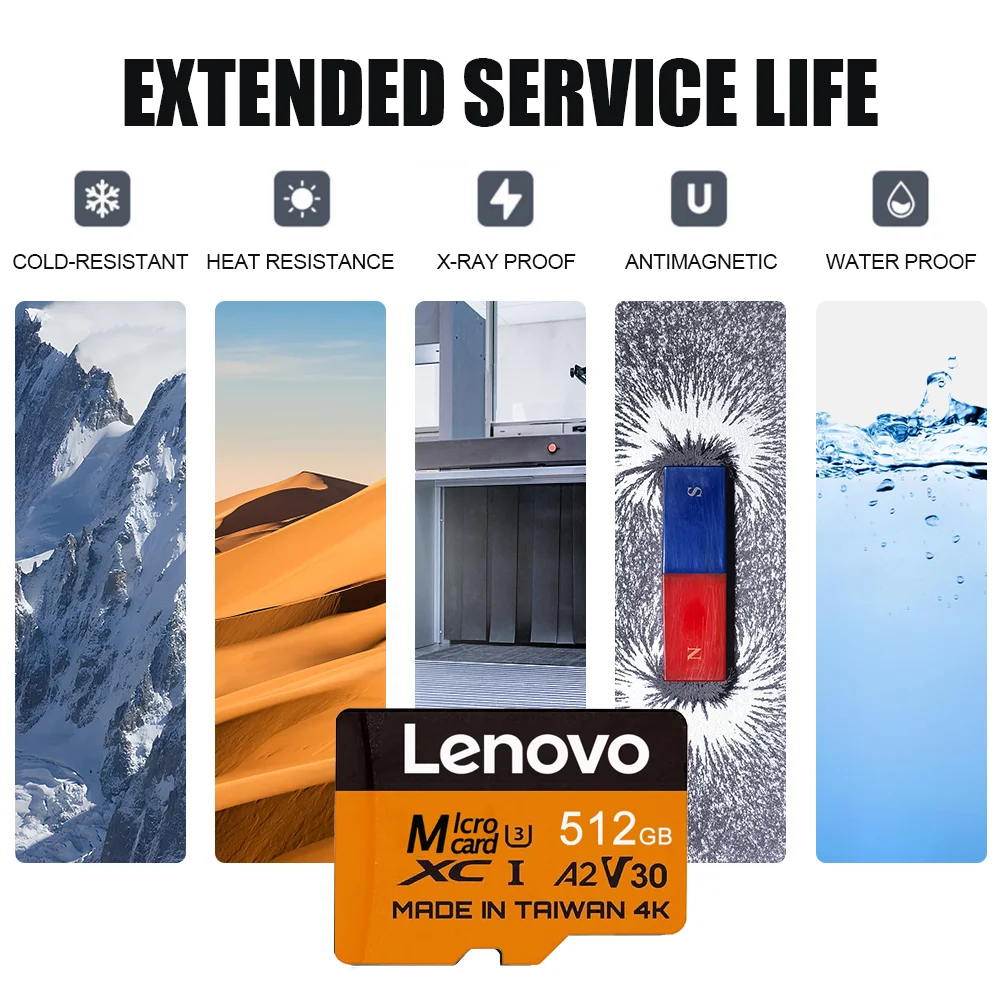 Оригинальная высокоскоростная SD-карта Lenovo 512 ГБ Extreme Micro TF, флеш-карта памяти 256 ГБ, 128 ГБ, 64 ГБ для дронов Xiaomi и других устройств (art.: 3920dc9bfbb4c) - 3920dc9bfbb4c