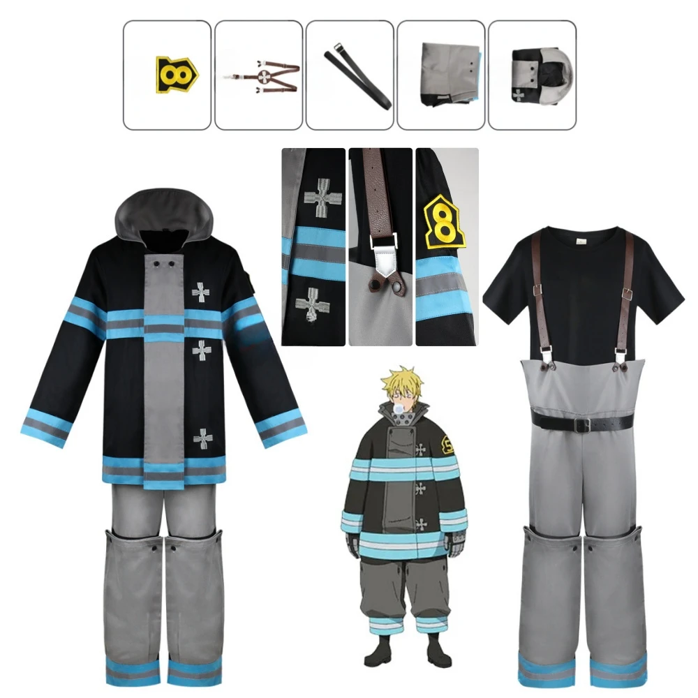 Костюм Shinra Kusakabe пальто брюки куртки костюм для косплея Fire Force Enen no Shouboutai Brigade Asa Boiru