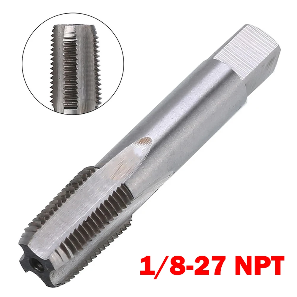 

1/8- 27 NPT HSS конический трубный кран Стандартный высокоскоростной стальной Резьбовой кран ремонтный инструмент для резки внутренней резьбы трубы электроинструмент