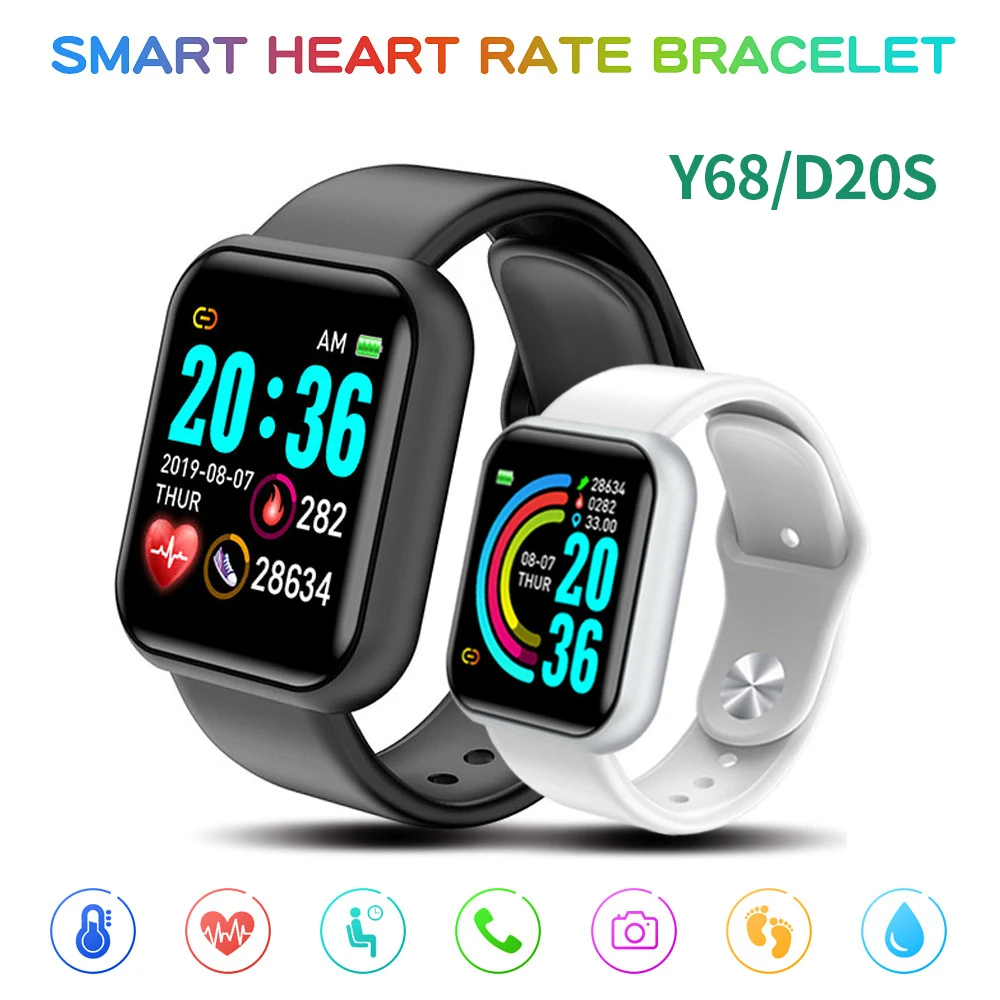 

Y68 D20 Smart Watch Bluetooth Answer Call Sport Fitness Tracker Custom Dial Smartwatch Men Women rate blood pressure PK D13 D18